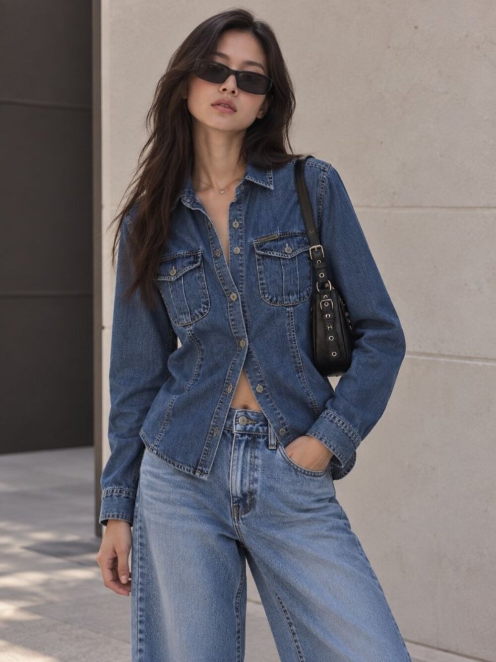Calvin Klein VTG 90s Denim Jean Shirt Button Front Sz SP Saint Shirt CK ONE Era